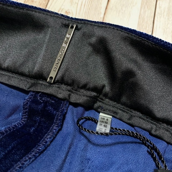 Elie Tahari Midnight Deep Blue Velvet Alana Pants - Picture 6 of 8